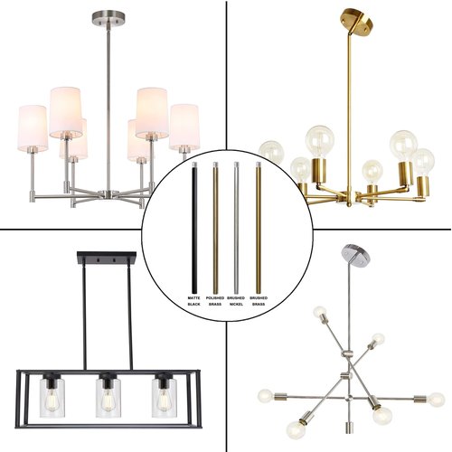 Haligate Brushed Brass M12 Threaded Extension Rod for Pendant Light, Island Lighting, Chandeliers,Lighting Fixture downrods & Stems,12 Inches 13.5mm OD (0.531″) x 300mm L (11.81″)