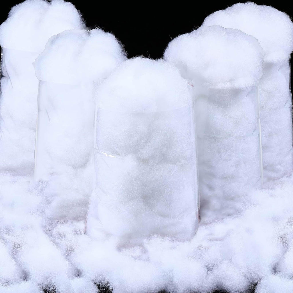 Shappy 70.55 Ounce/ 2000 g Christmas Fake Clouds Snow Decoration Artificial White Cloud Fiber Faux Fluffy Snow Indoor Soft Artificial Fake White Cotton Winter Craft Decor Xmas Tree Village Displays