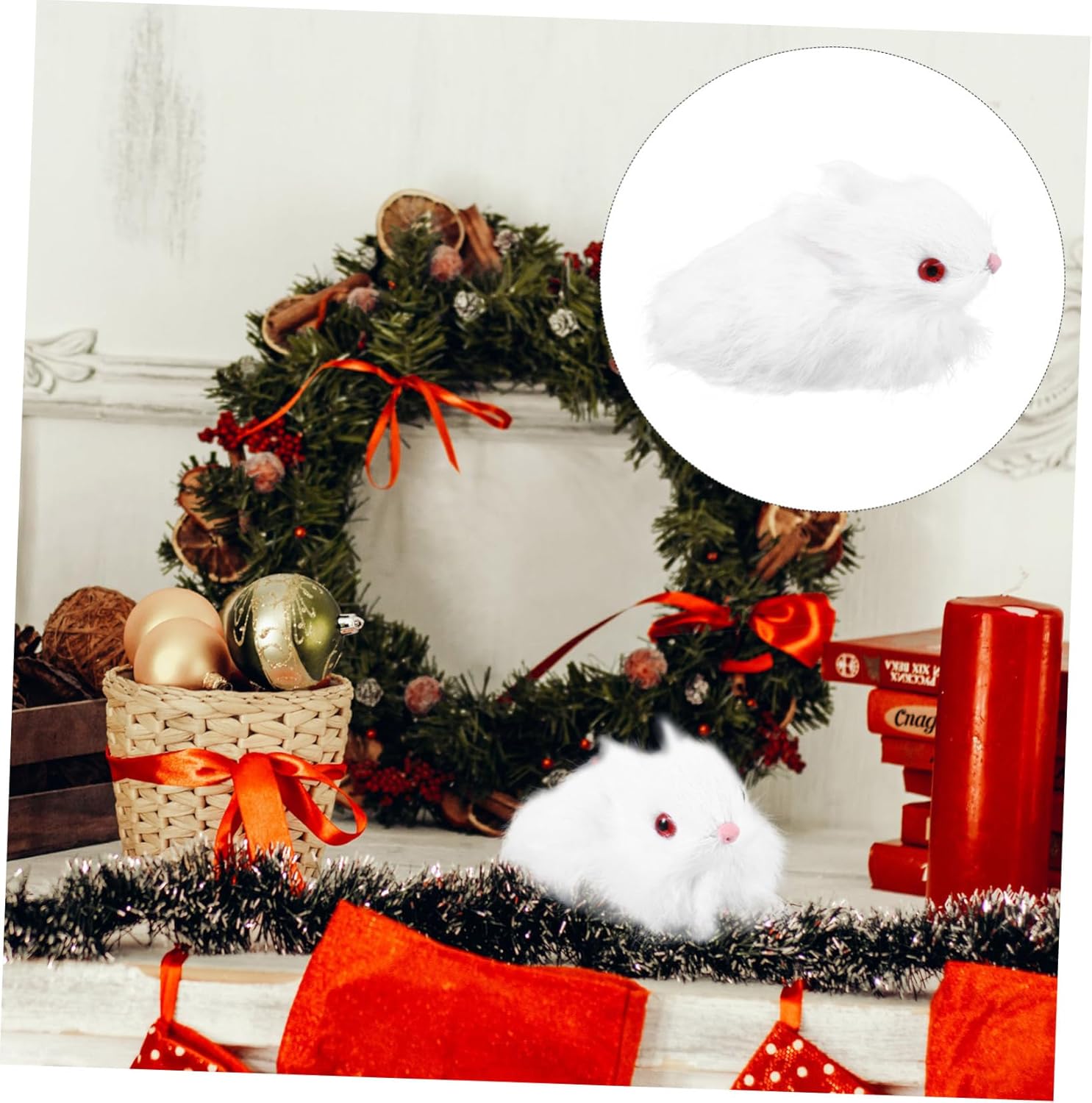 Skiennix Realistic Bunny Figurine - Cute Easter Ornament for Home Decoration | Perfect for Festive Celebrations
