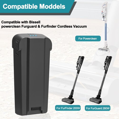 HopeNest Replacement Battery for Bissell PowerClean FurGuard & FurFinder Cordless Vacuum, Compatible with Models 4039, 4052, 4173 & Battery Models 4143, 4141 Black