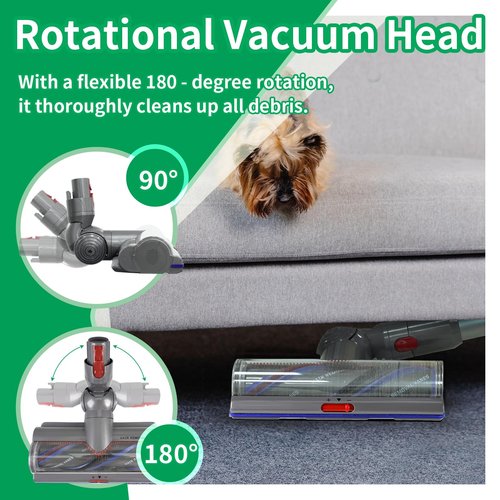 Upgraded High Torque Cleaner Head Replacement for Dyson V11 V15 V10 Cordless Vacuum Cleaner,Vacumm Head with Anti-Tangle and Adjustable Suction Compatible with Dyson Parts NO. 970100-05 (9.8 in)