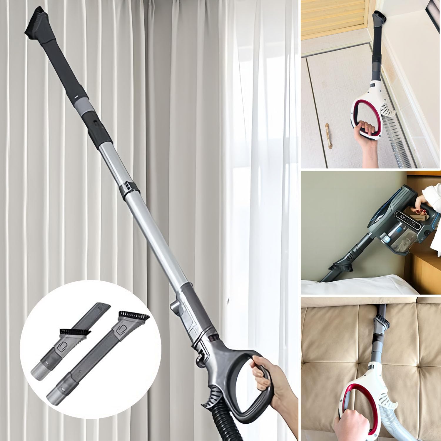 Shark | 6PCS Vacuum Cleaner Attachments - 2-in-1 Crevice & Dusting Brush Combo for HV322, HV320, NV600