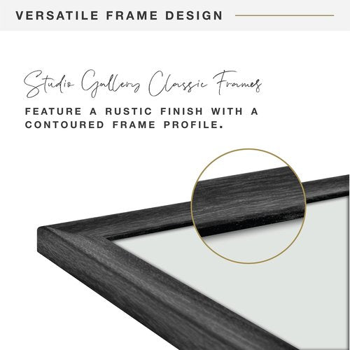 MCS Studio Gallery Classic 8.5x11 Picture Frame Black Woodgrain, Vertical & Horizontal Wall Hanging Large Picture Frame for Photos, Posters & Art Prints (1-Pack)