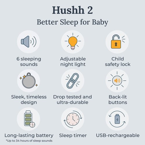 Yogasleep Duet White Noise & Hushh 2 Portable Sound Machine Bundle, 30 Natural Sounds, Bluetooth-Wireless Speaker for Travel, Sleep Aid & Noise Cancelling for Adults & Baby
