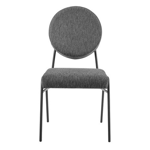Modway Craft Fabric Upholstered Side Dining Chair in Black Charcoal