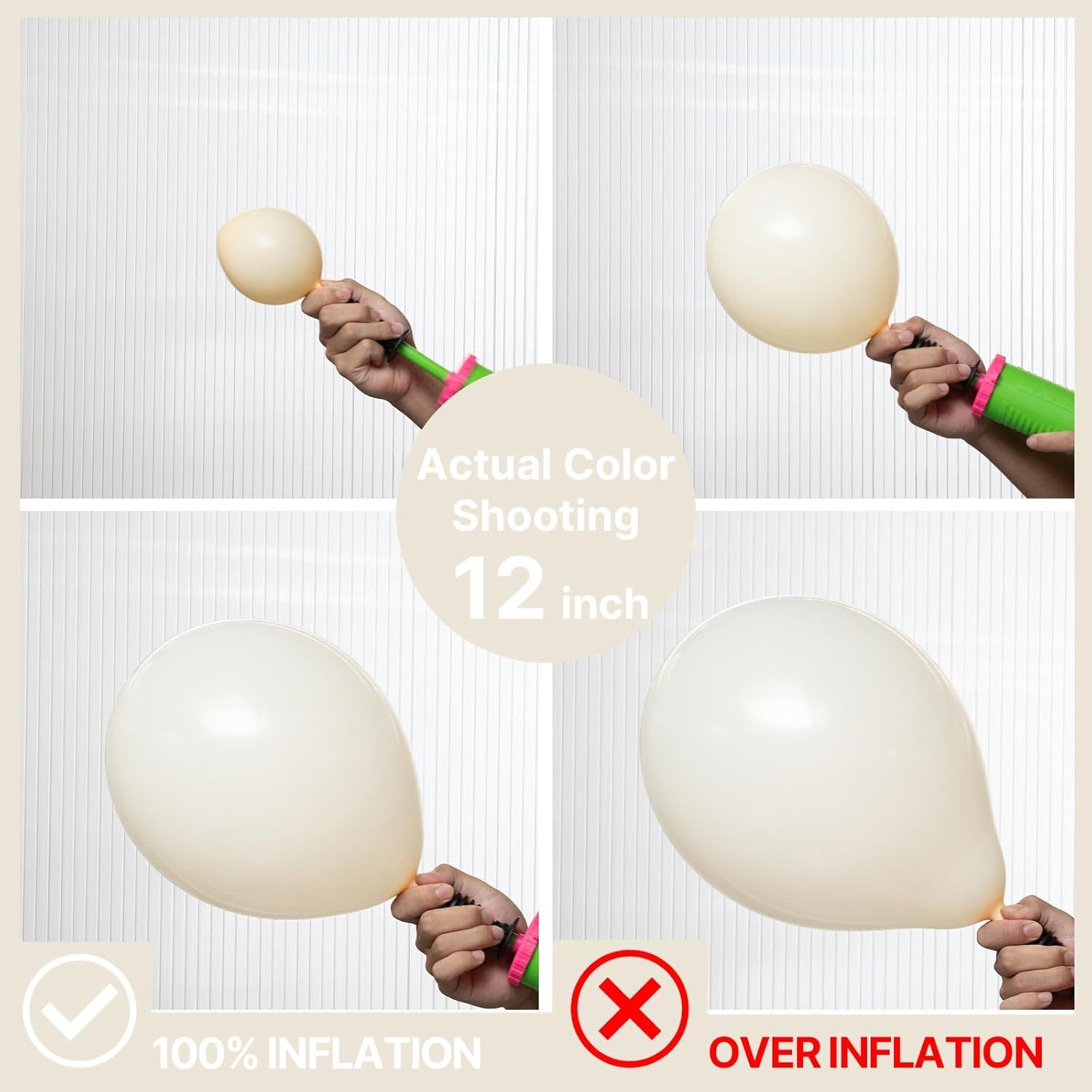PartyWoo Beige Balloons - 120-Piece Cream Ivory Balloon Arch Kit for Weddings & Celebrations | Various Sizes