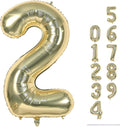 Skiennix 40-Inch Champagne Gold Number 2 Balloon - Large Foil Helium Decoration for 2nd Birthday & Anniversaries