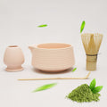 EINZUFUF Matcha Set - 4-Piece Japanese Matcha Whisk Set, Includes Bowl with Spout, Whisk, Scoop & Holder, Ceramic White