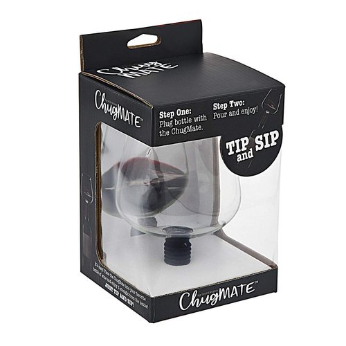 Godinger Chugmate Wine Glass Bottle Topper,The Original Goblet To Drink Straight From The Bottle, 16oz