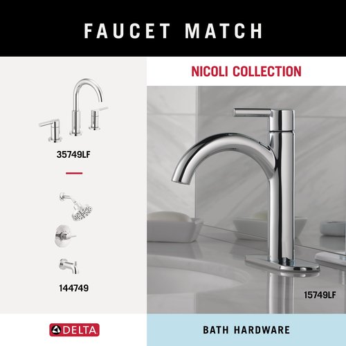 Delta Nicoli (1-Pack) Hand Towel Holder Polished Chrome Towel Racks for Bathroom Wall Square Towel Ring Holder for Bath Towel Hanger for Kitchen, Bathroom Accessories NIC46-PC