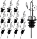 12 Pack Olive Oil Dispenser Spout Speed Liquor Pour Spout with Flip Top Stainless Steel Pour Spouts for Bottles Weighted Liquor Pours Spouts with 12 Adapters for Large Neck Bottles