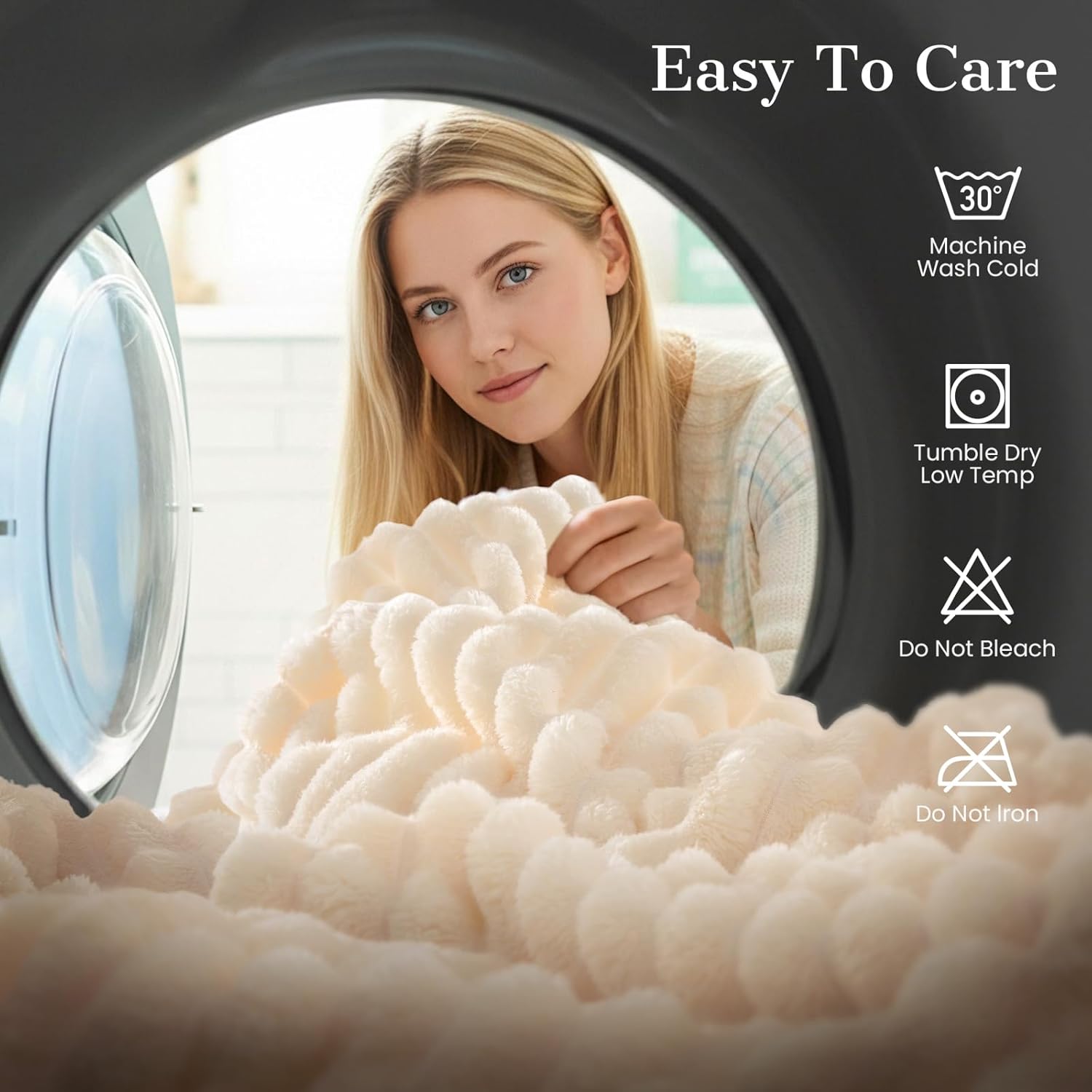 Skiennix Cozy Fleece Throw Blanket - Soft & Warm Beige Blanket for Home Decor | Perfect Gift for Women & Teens