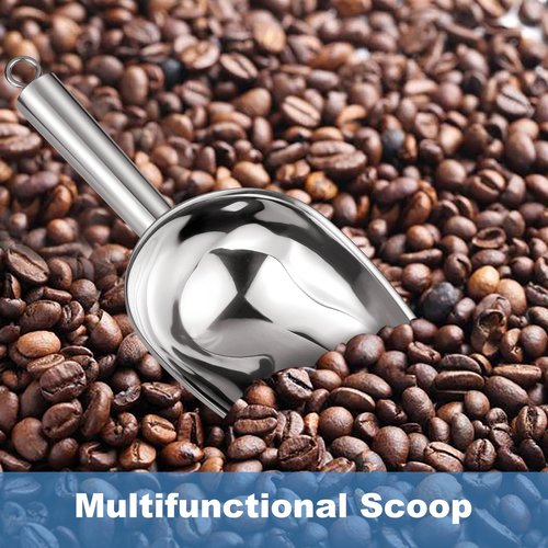 Ice Scoop,8 oz Metal Ice Scoop for Freezer,Stainless Steel Scooper for Ice Machine,Ice Bucket,Bar,Kitchen,Parties,Food Scoop for Popcorn,Flour,Candy,Pet Food