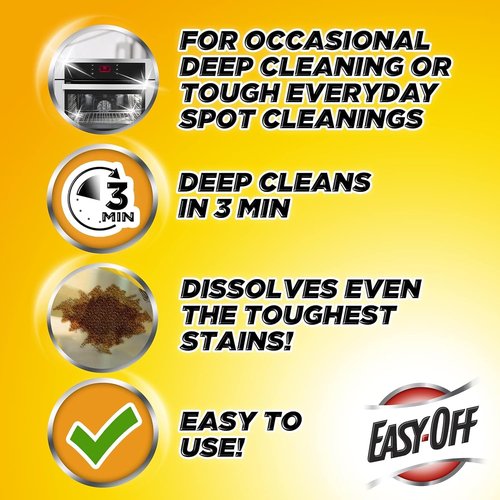 Easy-Off Heavy Duty PRO size Oven Cleaner Foam, Removes Grease & Burned-On Food, For Ovens, Grill Grates & More 24oz (6-count)