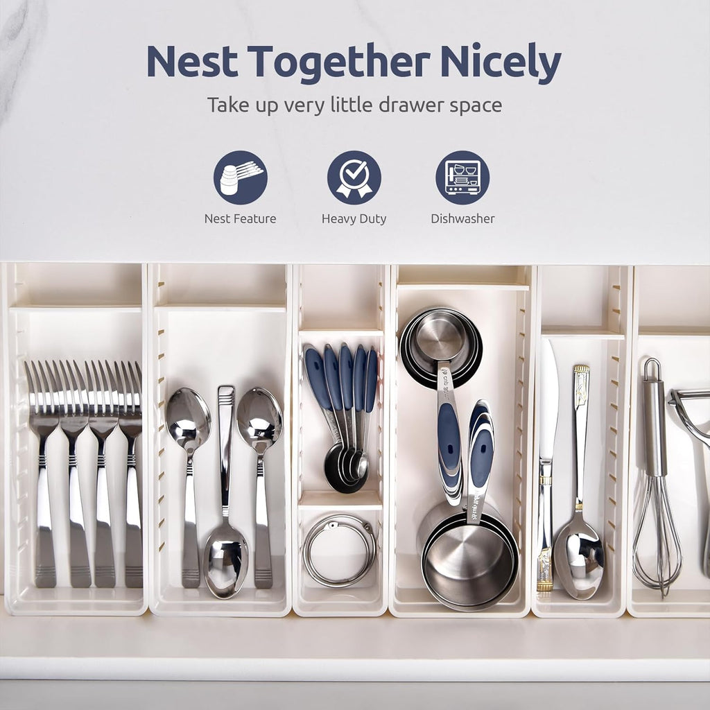 U-Taste Measuring Cups Set - Food Grade 18/8 Stainless Steel with Upgraded Handle | 10-Piece Midnight Blue