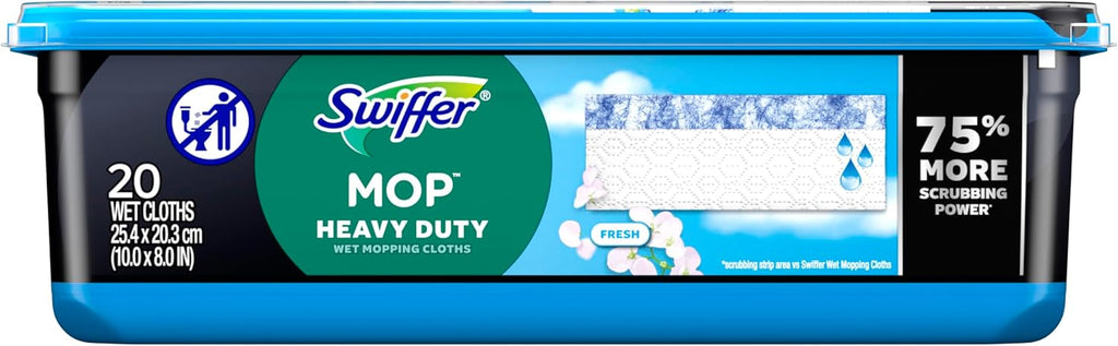 Swiffer Heavy Duty Mop Refills - Multi-Surface Cleaning Cloths with Outdoor Fresh Scent | 20 Count