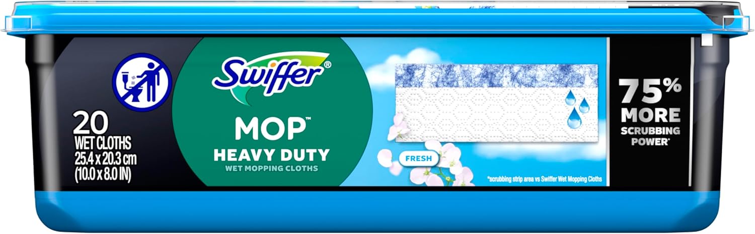 Swiffer Heavy Duty Mop Refills - Multi-Surface Cleaning Cloths with Outdoor Fresh Scent | 20 Count