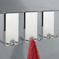 Taozun Shower Door Hooks, 3-Pack Towel Hooks for Bathroom Frameless Glass Door, Shower Squeegee Hook, Silver, Stainless Steel
