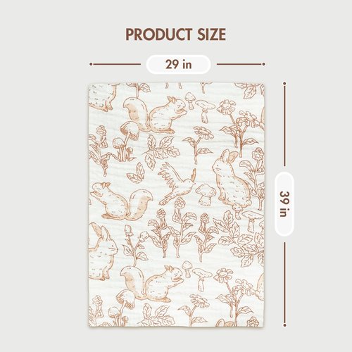 ANYEDDE Muslin Minky Baby Blanket for Boys and Girls - 2 Pack Soft Baby Blankets, Nursery Minky Blankets with Muslin Cotton Front and Dotted Fleece Backing, Cozy and Lightweight Newborn Blanket