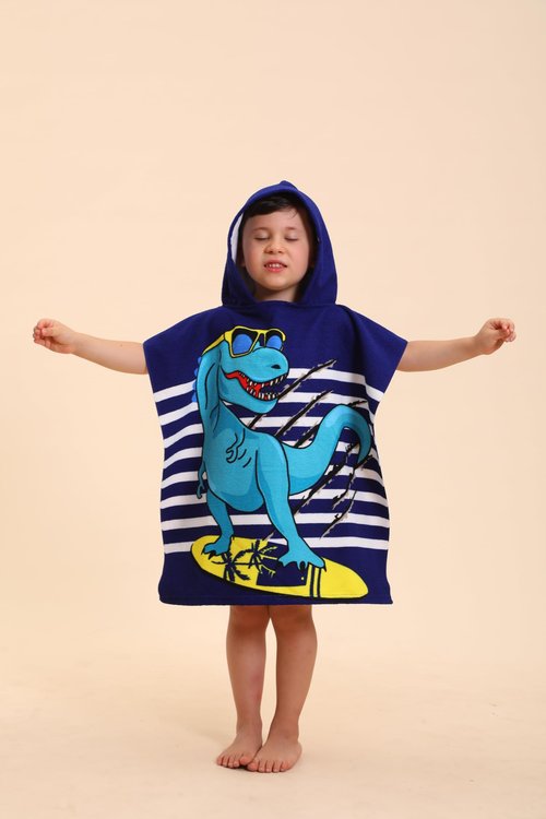 TEHALK Dinosaur Hooded Towels for Kids/Toddler/Boys/Girls, Poncho Beach Towels for Pool/Swimming, Towel Robes/Wearable Towel for Kids 2-10