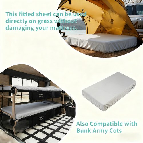 Popfavor Fitted Sheets Only 31x75 Inches, 1 Pack Super Soft Microfiber Cot Size Fitted Sheet for Narrow Twin, Camp Bunk, RV Bed, Army Cot & Trifold Mattress, Breathable Bottom Bed Cover, Light Grey