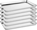 BIEAMA Stainless Steel Baking Sheet Pans - 6 Pack Cookie Sheets for Toaster Oven | Rust-Resistant, Dishwasher Safe, 17.3" L × 12.2" W × 1" H