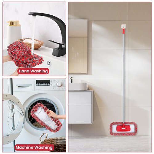 MAVRIZ Dust Mops for Hardwood Floors Cleaning Washable Wet and Dry Mop with 58" Long Handle, Microfiber Mop for Laminate, Vinyl, Wood, Tile Floors