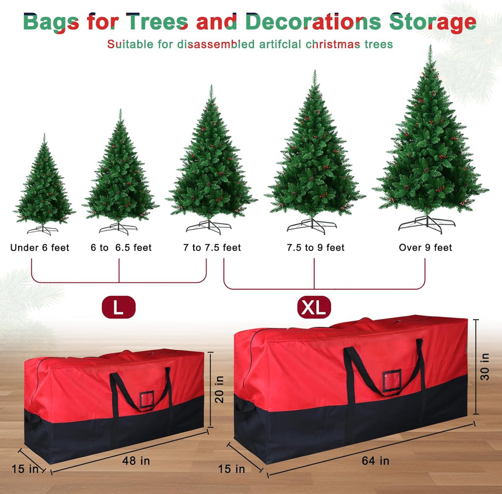 Christmas Tree Storage Bag - Heavy-Duty Waterproof Design for 9 Ft Trees | Reinforced Handles & Dual Zippers