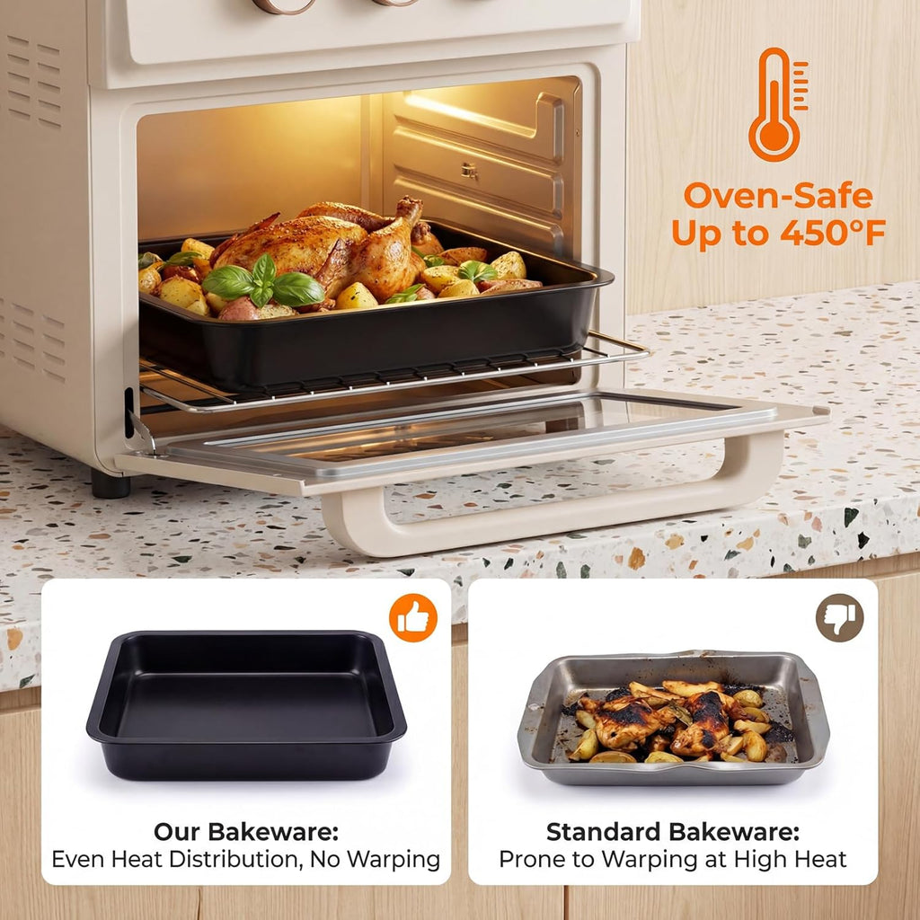 Regine Switzerland Nonstick Baking Set - 6-Piece Bakeware Collection | Oven & Dishwasher Safe Carbon Steel
