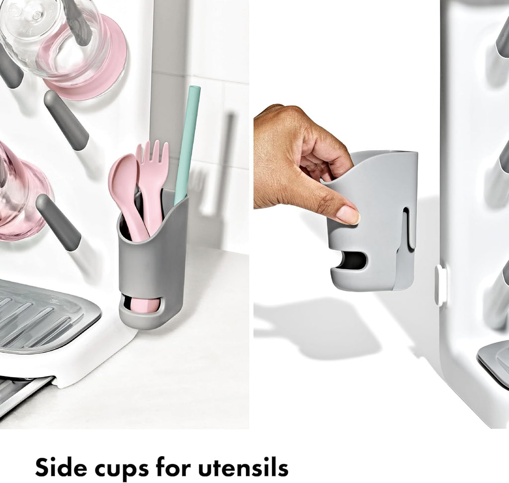 OXO Tot Expandable Drying Rack - Space-Saving Design for Newborn Baby Bottles | Essential Kitchen Accessory