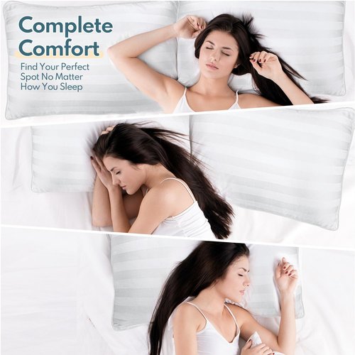 HEYCUZI Queen Size Bed Pillows Set of 2 - Premium Down Alternative Breathable Pillows for Side, Back, and Stomach Sleepers Fluffy Hotel Quality Soft Microfiber Fill Skin-Friendly