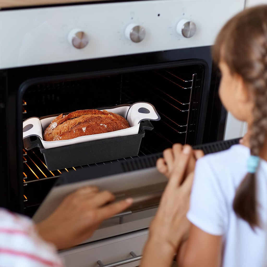 NiHome Silicone Bread Loaf Pan Liners - Reusable Nonstick Design | Fits 9x5, 9.5x5, 10x5 Inch Pans - Easy to Clean (White)