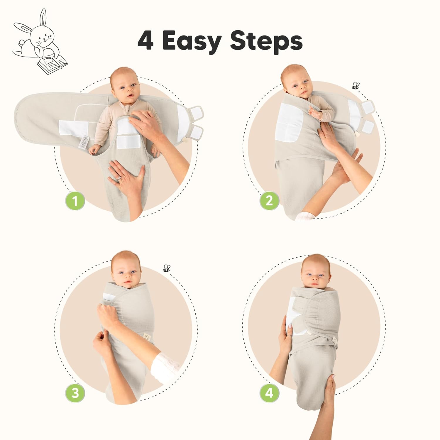 Willow 3-Pack Organic Swaddles - Soft & Snug Baby Sleep Sacks for Newborns 0-3 Months