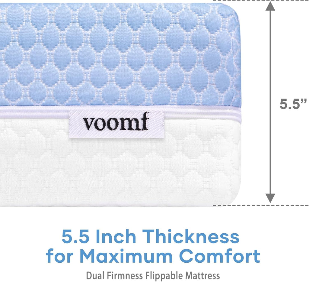 Skiennix Crib Mattress - Dual-Sided Memory Foam for Baby & Toddler | Soft, Breathable, 52" x 27.6" x 5.5", Washable Cover