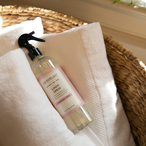 Archipelago Botanicals Charcoal Rose Linen Spray – Fabric & Room Freshener with Black Baccara Rose & Charcoal – Odor Eliminator for Room, Upholstery & Clothes – 17.5 fl oz