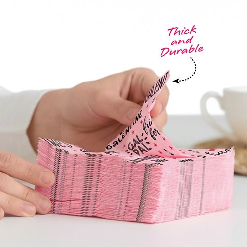 ArtCreativity Galentine's Napkins - 80 Pcs - Red Heart Cocktail Napkins for Galentine’s Day Party Decorations 5"x 5" - Party Decor Ideas to Celebrate Besties Friendship, Women’ s Day, Bridal Shower