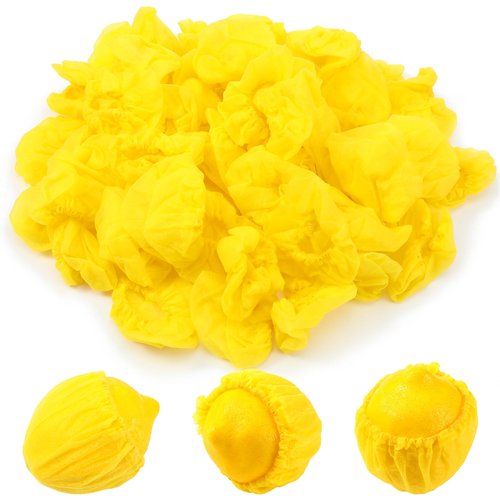 WJIAAA 100 Pcs Lemon Wedge Stretch Wraps Bag, Lemon Squeezer Nets Covers for Seed Free Squeezing Halves or Wedges, Yellow