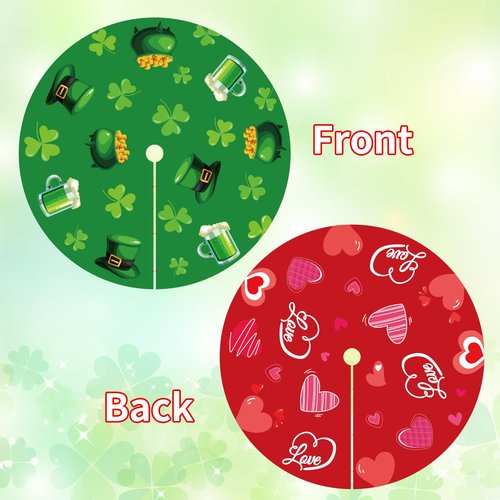 St Patricks Day Tree Skirt St Patricks Day Decorations 36" Reversible Shamrock Double Sided Print Mat for Trees St Patricks Day Decor Holiday Party Garden Indoor Home Decorations