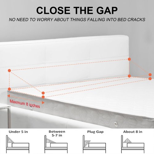 Rormcheny Full Bed Wedge Pillow Headboard Gap,Wedge Pillow Headboard/Bed Gap Filler,Fill The Gap (0-8") (Gray, 54"x10"x6")