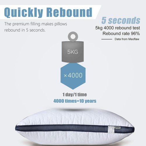 Meoflaw Pillows for Sleeping (4-Pack), Luxury Hotel Pillows Queen Size Set of 4,Bed Pillows for Side and Back Sleeper (Queen)
