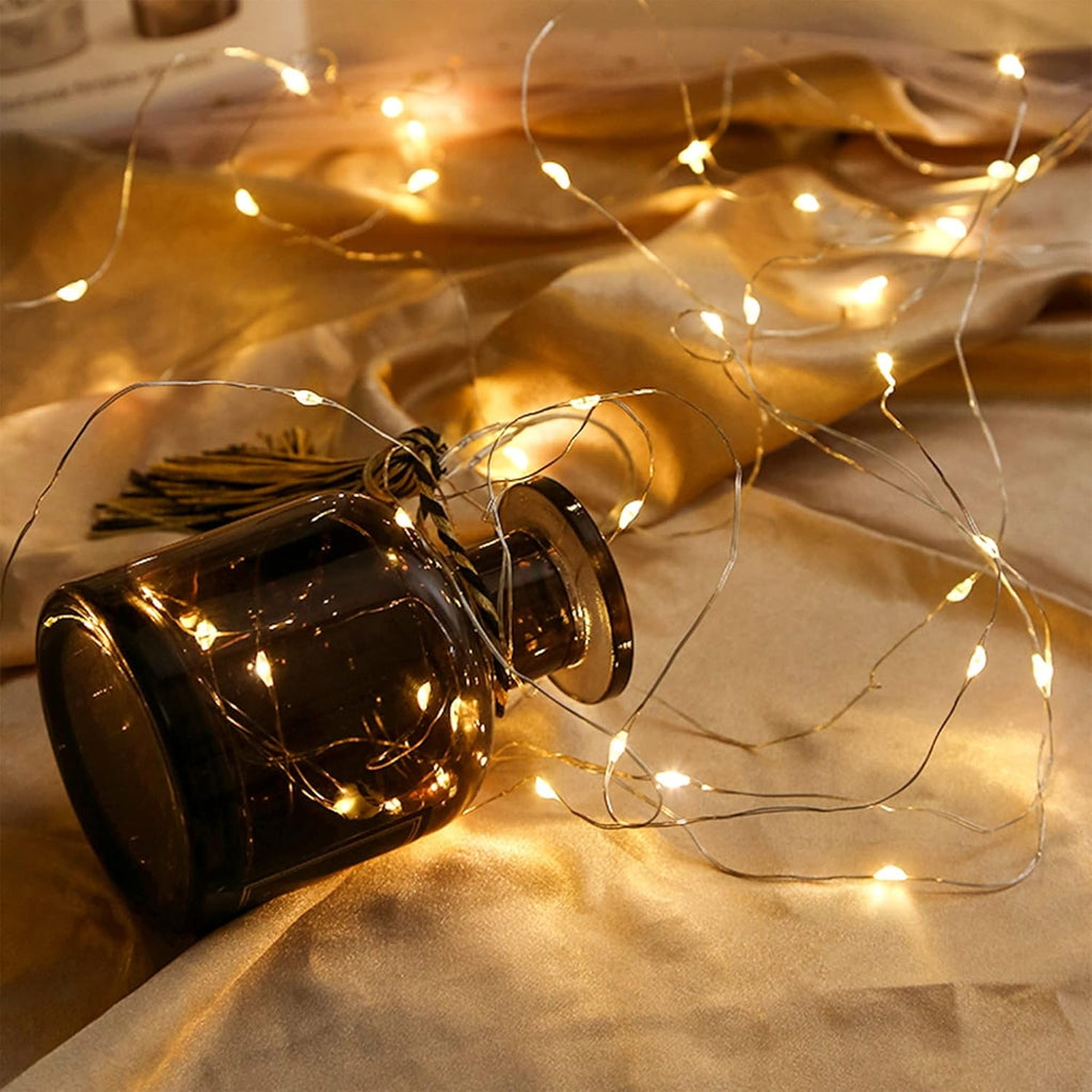 Waterglide 24 Pack Mini String Lights - 7 Ft Waterproof LED Fairy Lights for Wedding & Party Decor | Warm White