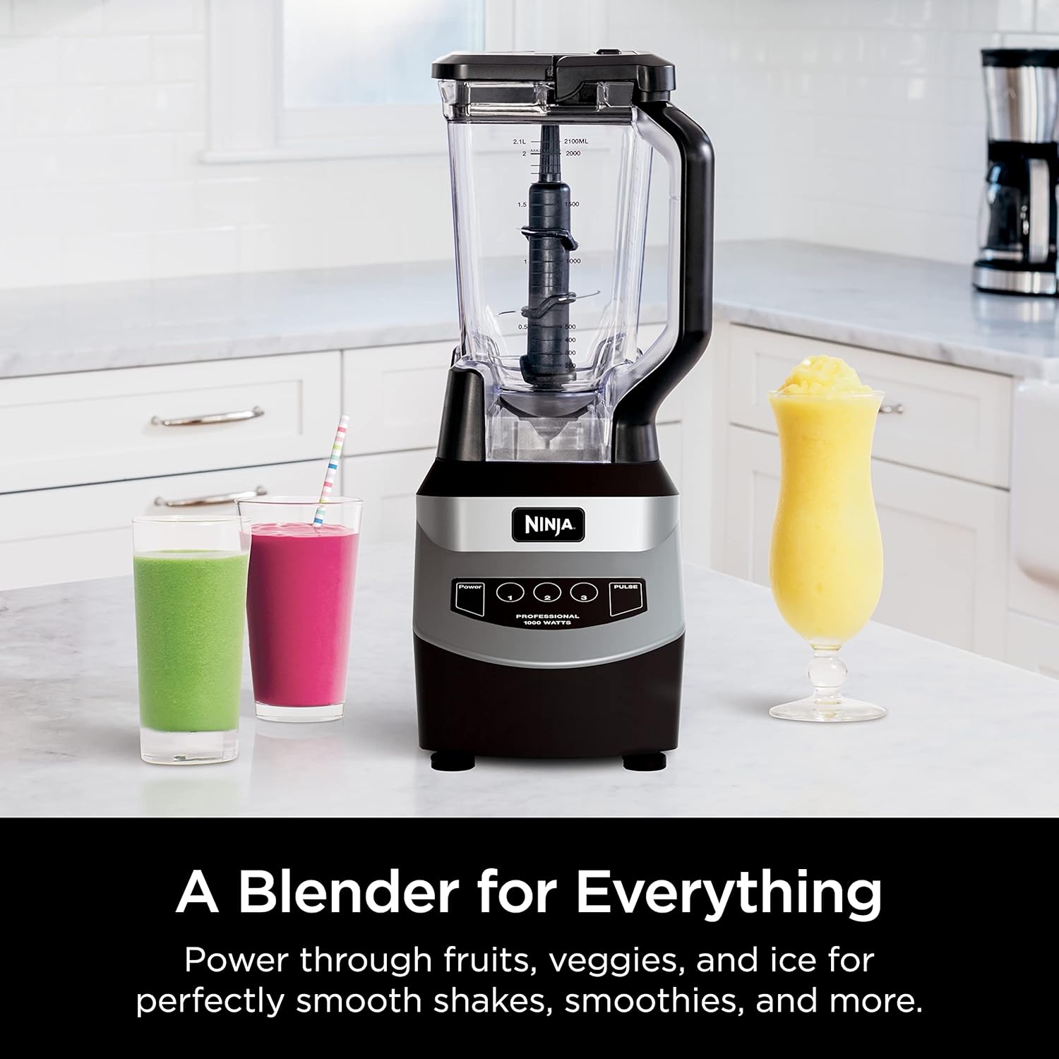Ninja Blender - Smoothie Maker with Total Crushing™ Technology | Pro 1000W Power, XL 72oz Pitcher, Dishwasher Safe | Black