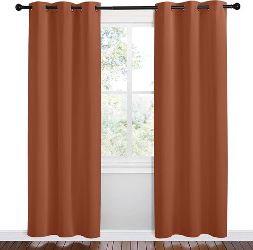 NICETOWN Blackout Curtains - Thermal Insulated Privacy Drapes, Burnt Orange, 42 x 78 Inches, 1 Pair