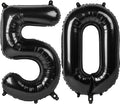 Black Number 50 Balloon - 40 Inch Giant Foil Balloon for 50th Birthday Party Decorations
