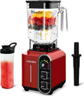 CRANDDI Smoothie Blender - 1800 Watt Professional Blender with 52oz Capacity, Stainless Steel Blade & Self-Cleaning | K98C Red