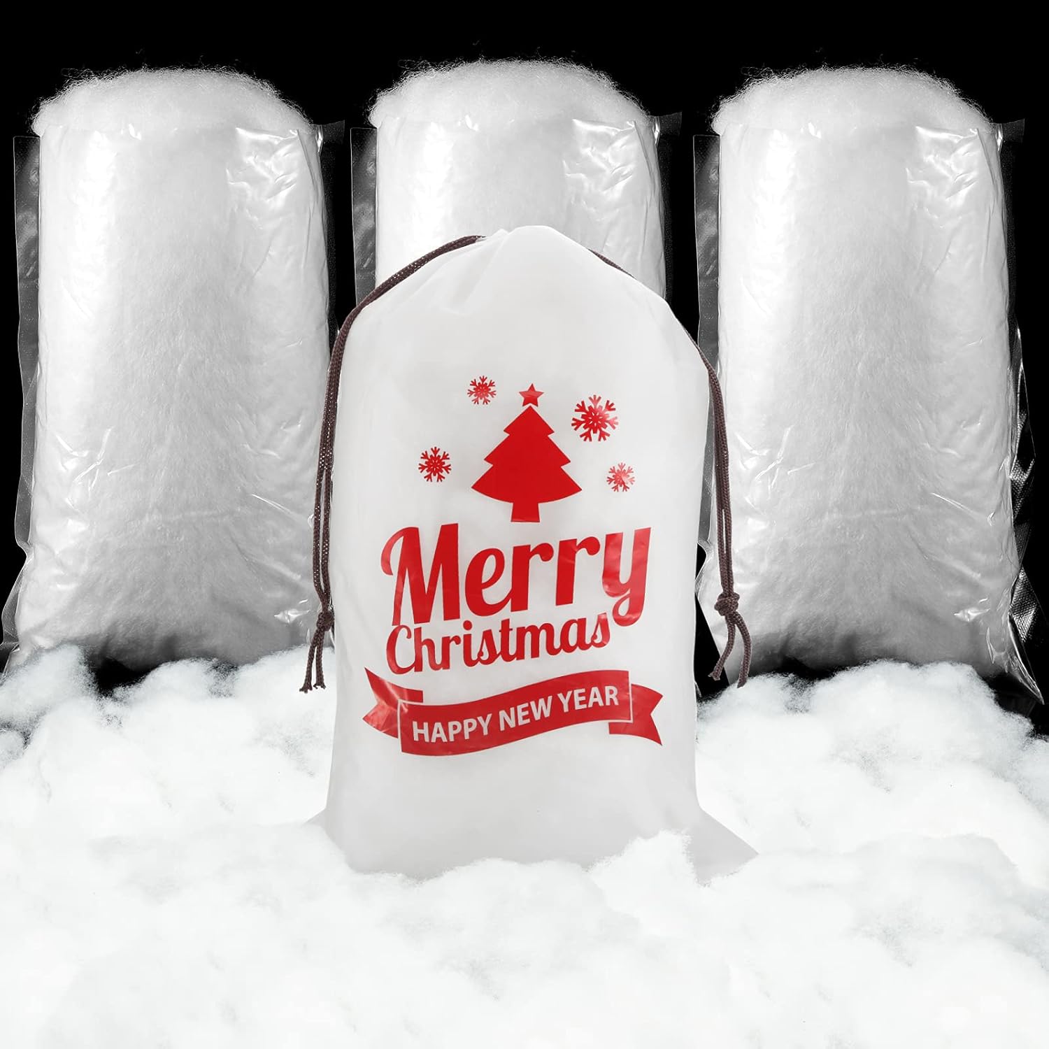 Shappy Christmas Fake Snow Decor - Fluffy Artificial Snow Blanket for Indoor Winter Decoration | 3 Bags