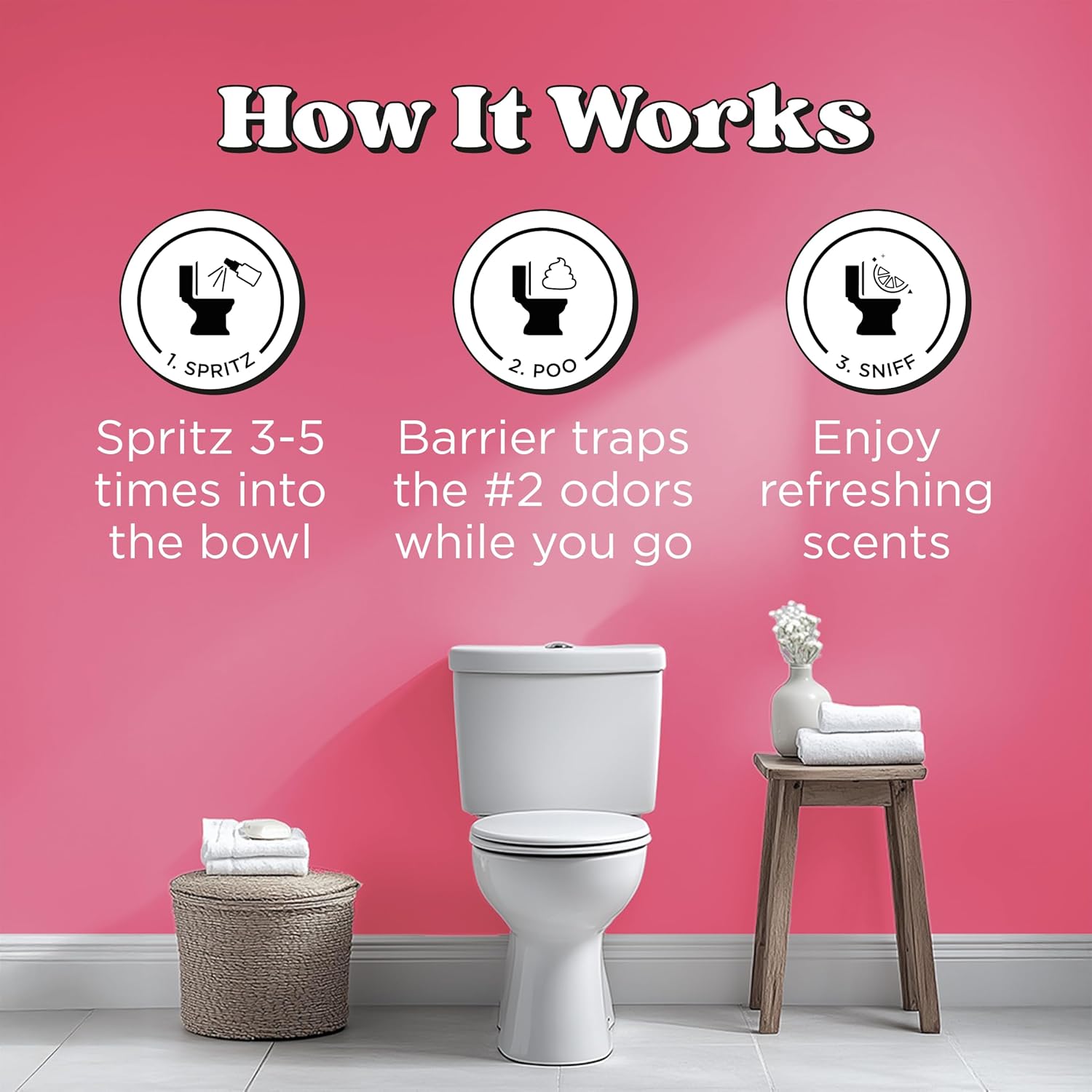 Poo-Pourri Tear & Share Bloom Bathroom Set | Travel Size Odor Eliminators - Plant-Based Pocket Sprayers