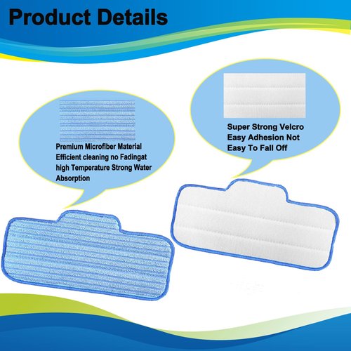 10 Pack Replacement Steam Mop Pads Compatible with Dupray Neat Steam Cleaner Microfiber Cloths Steam Mop Pads Washable Mop Pads