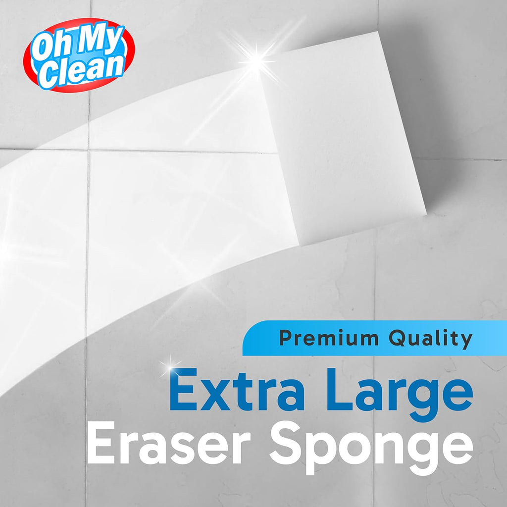 Skiennix Extra Large Eraser Sponge - Extra Thick, Long-Lasting Melamine Cleaning Pads | 20 Pack, White
