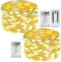 Skiennix 50 LED Fairy Lights - Battery Operated with Remote & Timer | 16 FT Warm White Twinkle String Lights for Indoor & Outdoor Décor